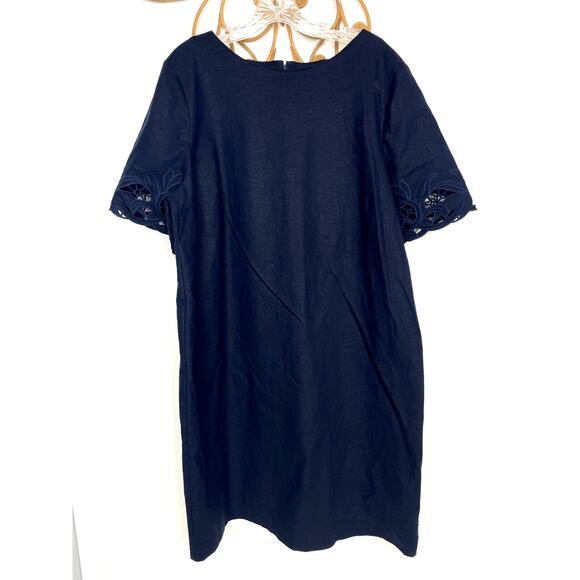 Chico's Navy blue shift dress embroidered sleeves XL - Picture 5 of 5
